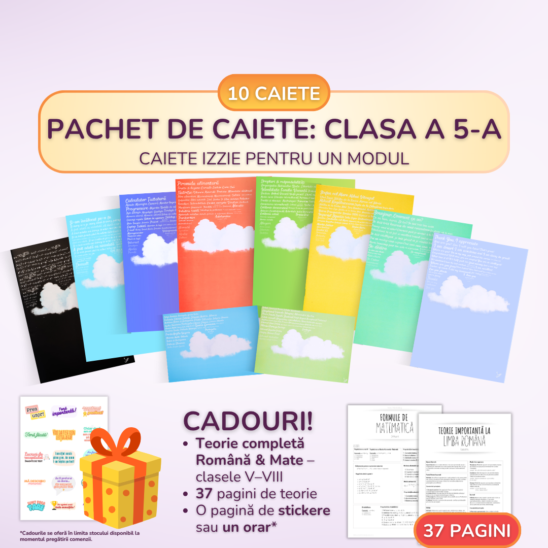 Pachet complet pentru un Modul - 10 Caiete Izzie: Clasa a 5-a, BACK TO SCHOOL 2026