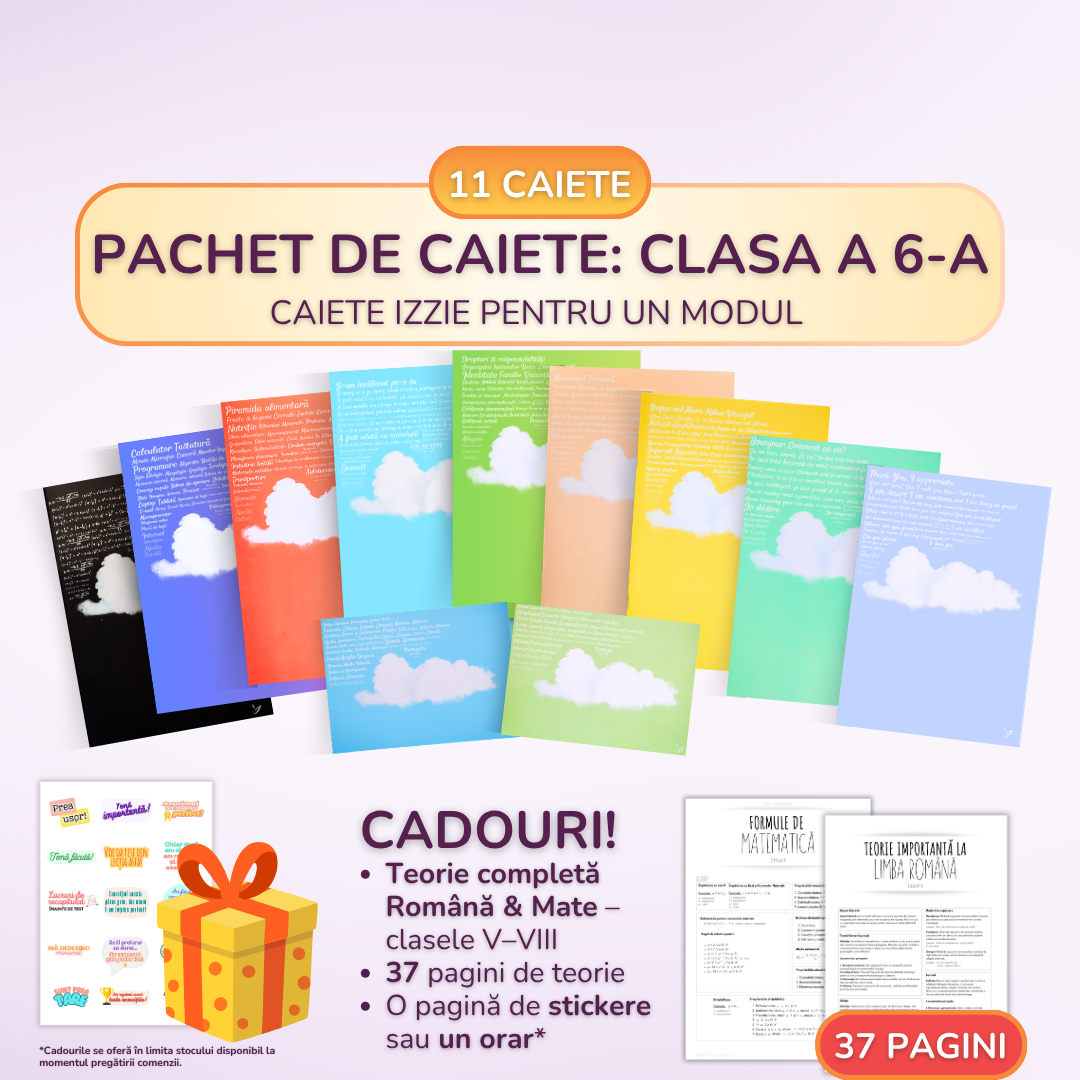Pachet complet pentru un Modul - 11 Caiete Izzie: Clasa a 6-a, BACK TO SCHOOL 2026