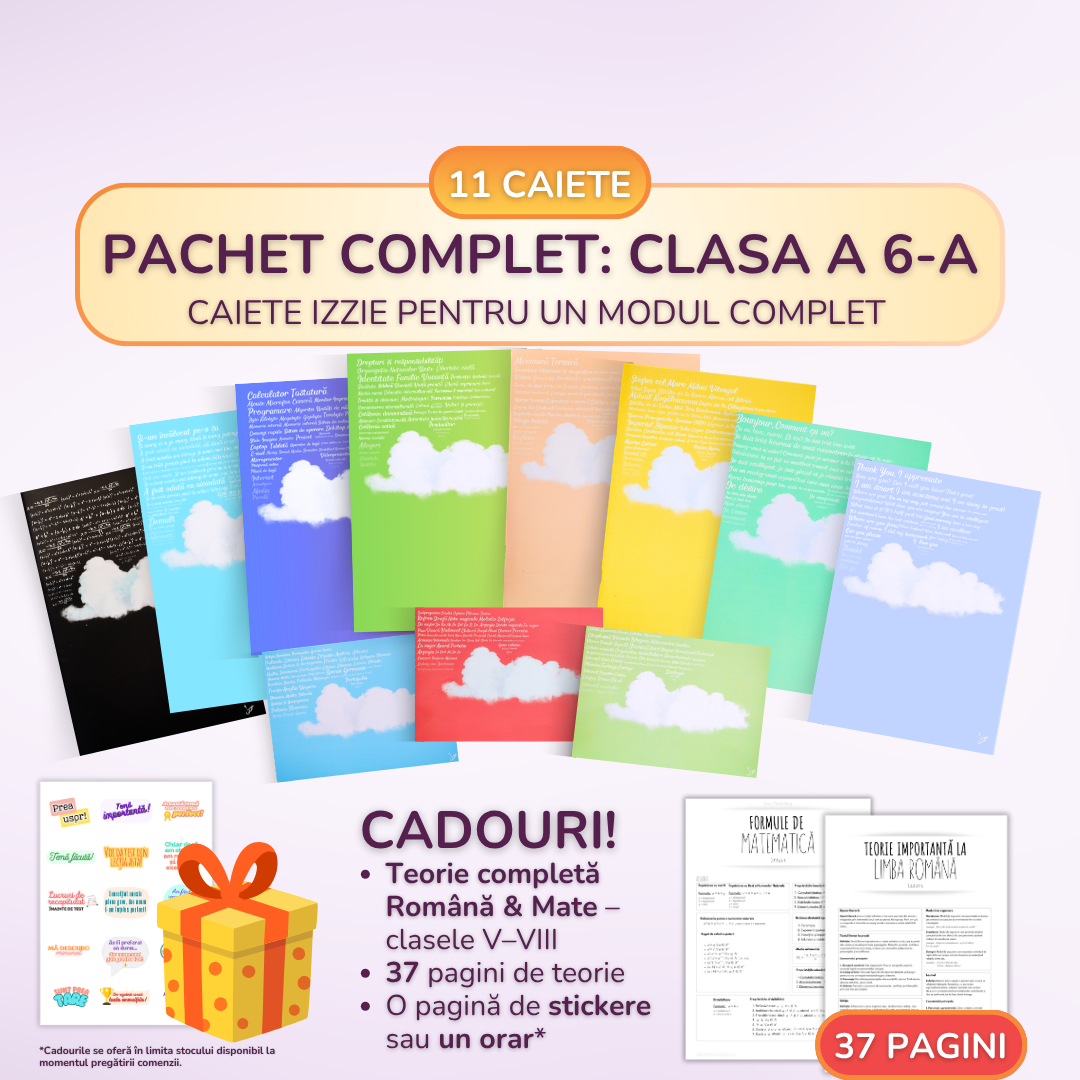 Pachet complet pentru un Modul - 11 Caiete Izzie: Clasa a 6-a, BACK TO SCHOOL 2026