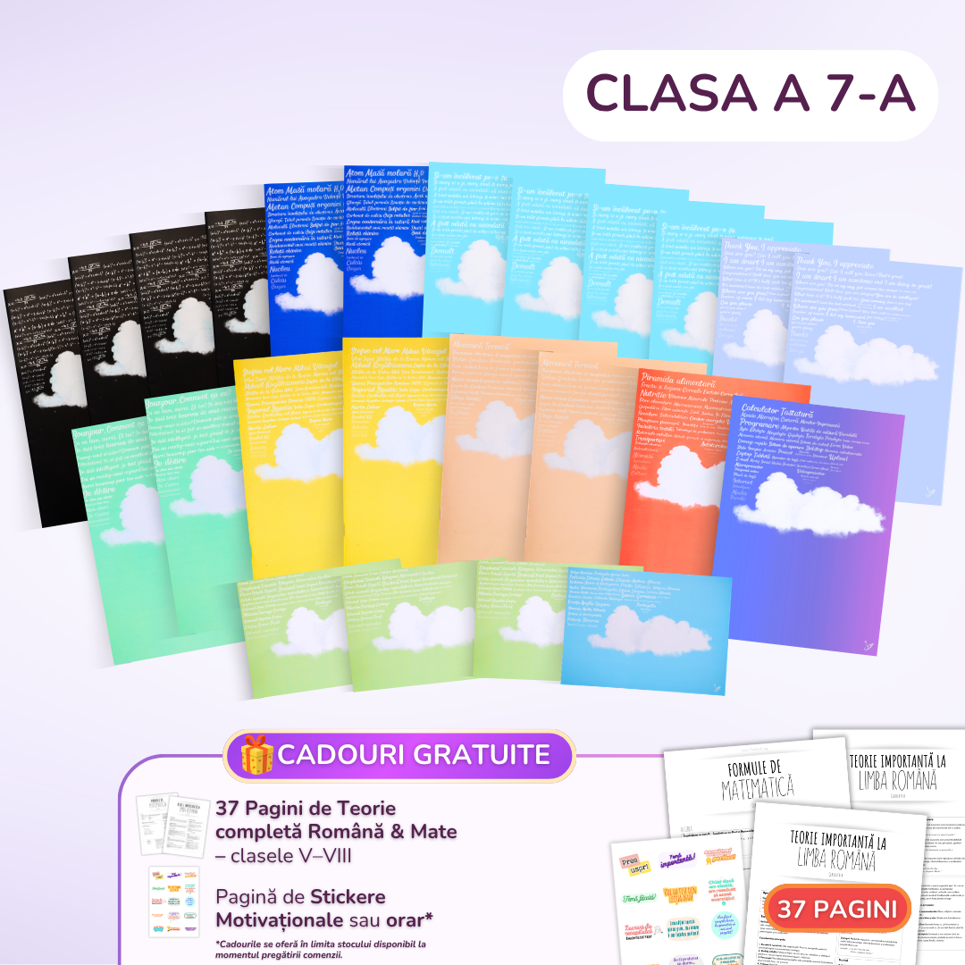 Pachet pentru Elevii Ambițioși, BACK TO SCHOOL 2026: 24 Caiete pentru Clasa a 7-a
