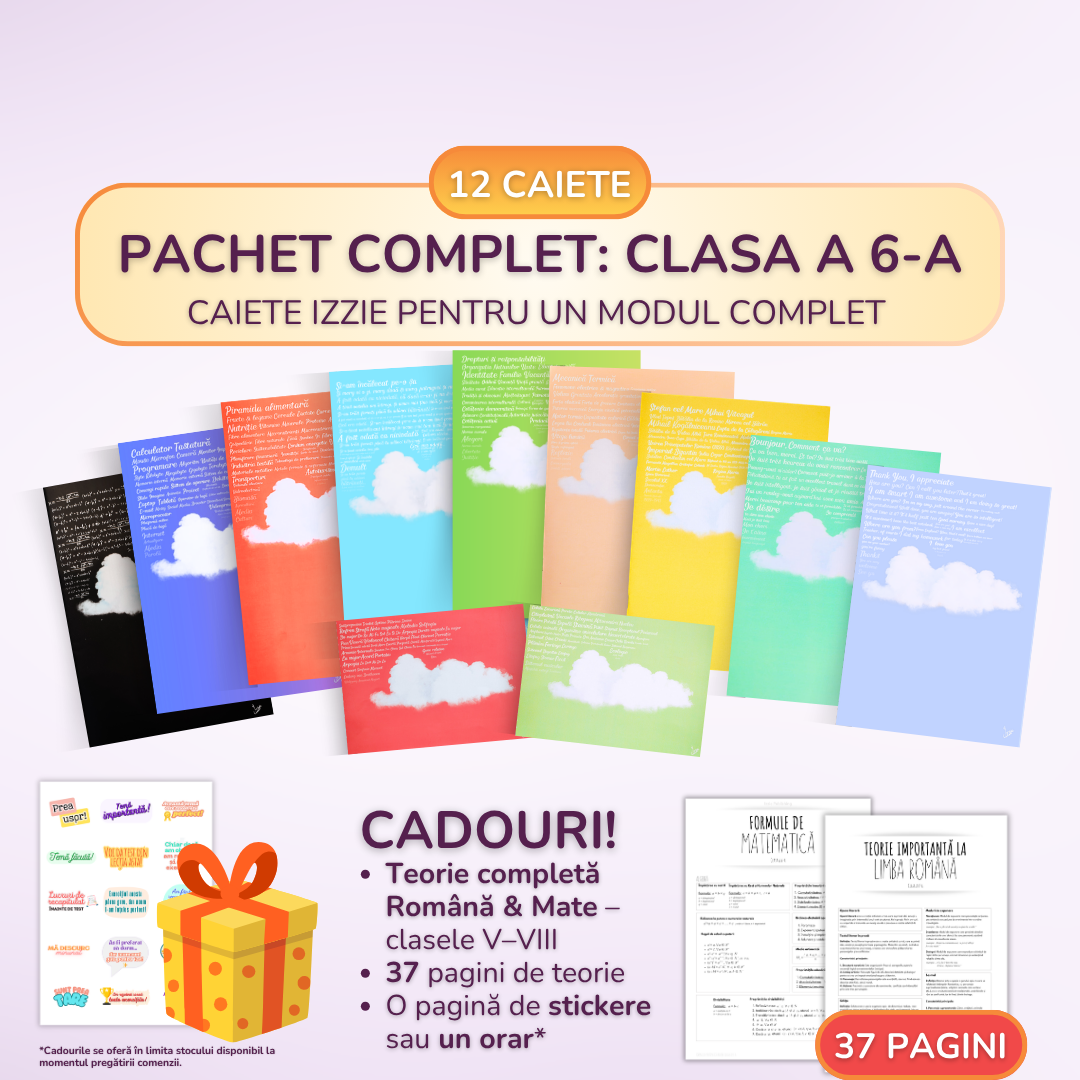 Pachet complet pentru un Modul - 11 Caiete Izzie: Clasa a 6-a, BACK TO SCHOOL 2026